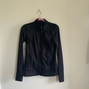 Black track jacket with mesh details